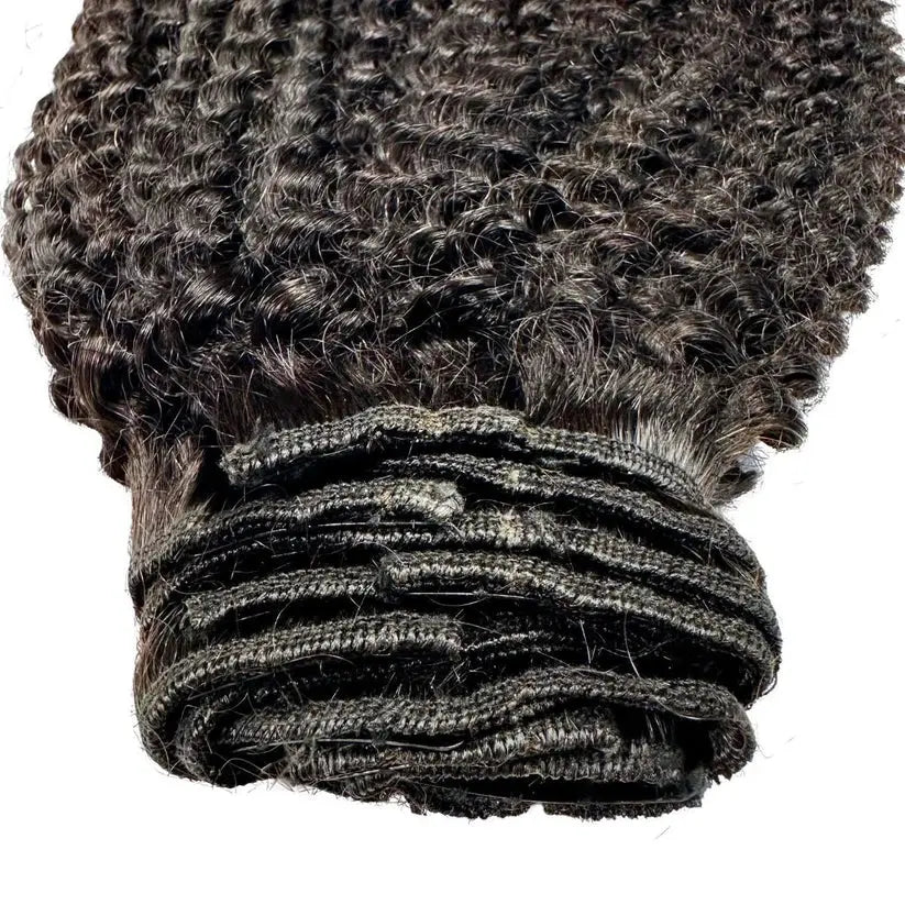 Jerry Curl Clip-In Hair Extensions HookedOnBundles Virgin Hair